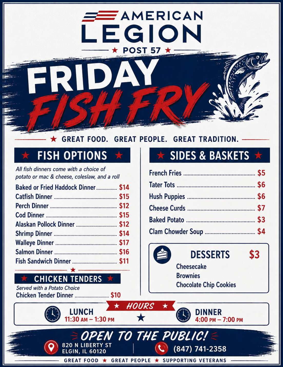 American Legion - Fish Fry Menu