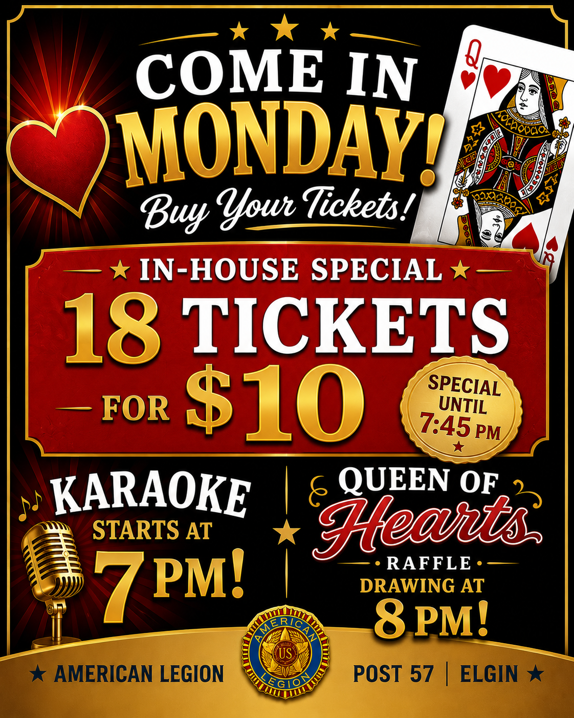 Queen of Hearts Reminder - Monday